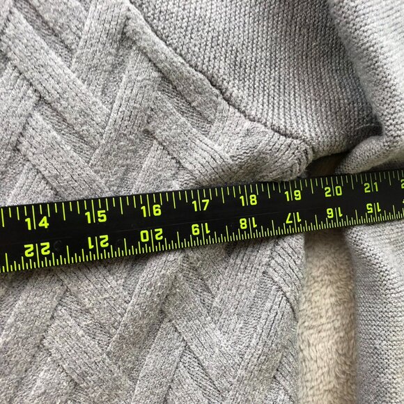 Cyrus Womens Sweater Medium Textured Long Sleeve Gray Chevron Knit Cozy Casual - Picture 5 of 10